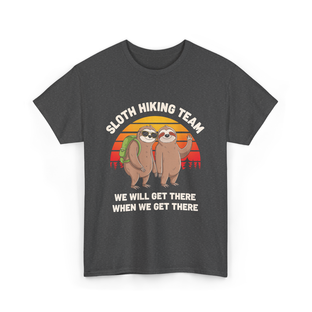 Sloth Hiking Team Sloths Adventure T-Shirt - Dark Heather