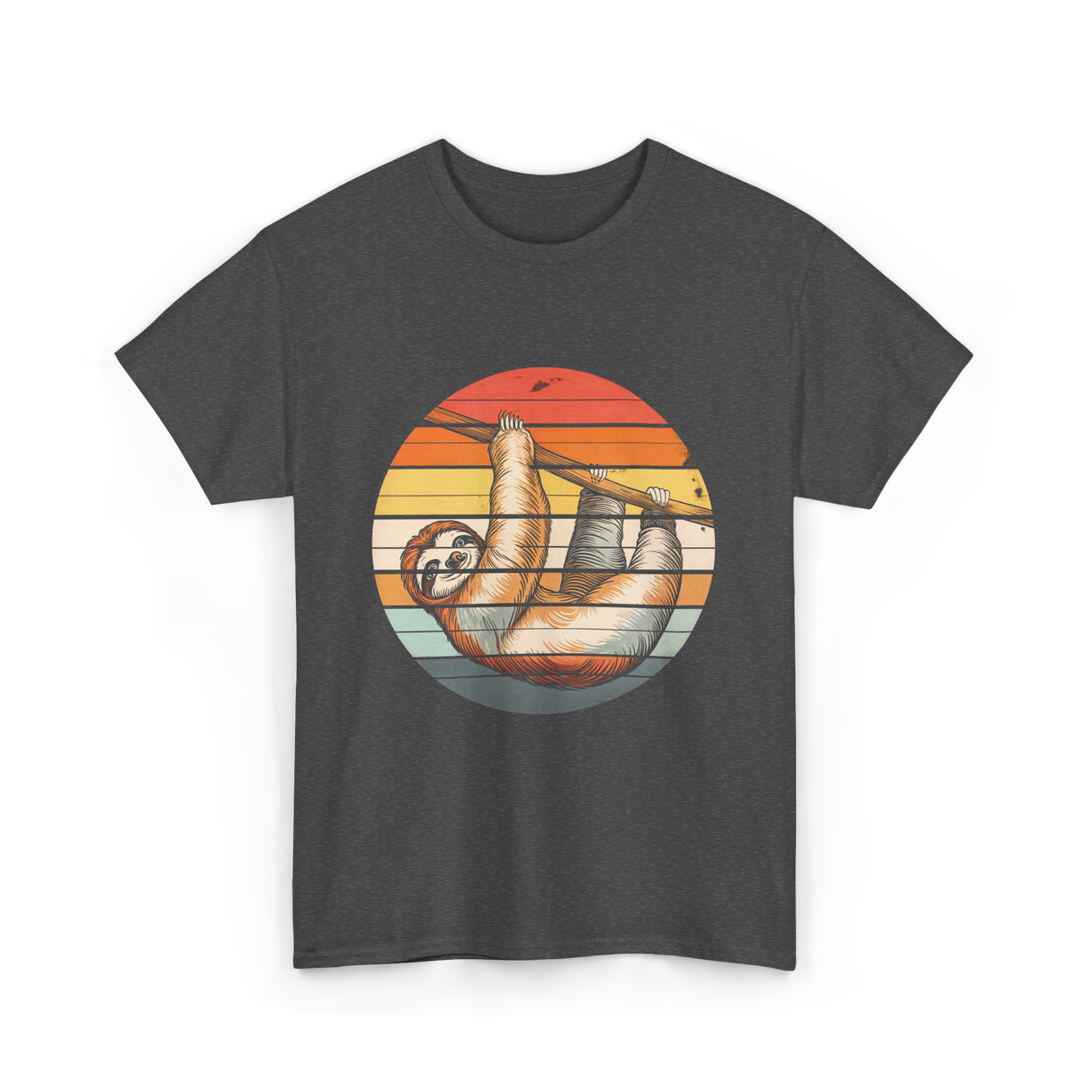 Sloth Lover Retro Sloth Animal T-Shirt - Dark Heather