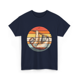 Sloth Lover Retro Sloth Animal T-Shirt - Navy