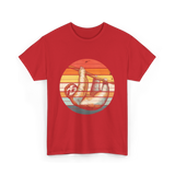 Sloth Lover Retro Sloth Animal T-Shirt - Red