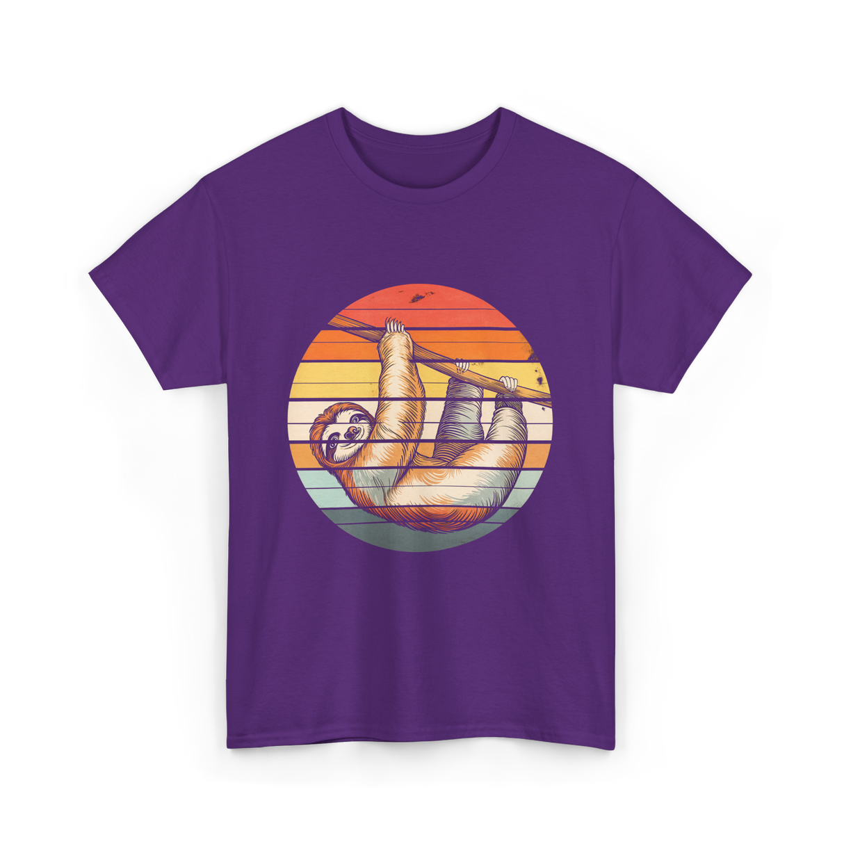 Sloth Lover Retro Sloth Animal T-Shirt - Purple