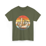 Sloth Lover Retro Sloth Animal T-Shirt - Military Green