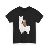 Sloth Riding Llama Sloth T-Shirt - Black