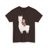 Sloth Riding Llama Sloth T-Shirt - Dark Chocolate