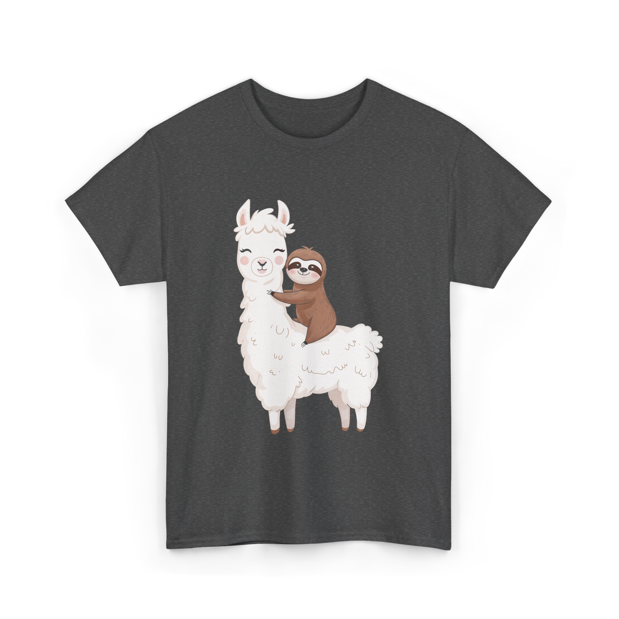 Sloth Riding Llama Sloth T-Shirt - Dark Heather