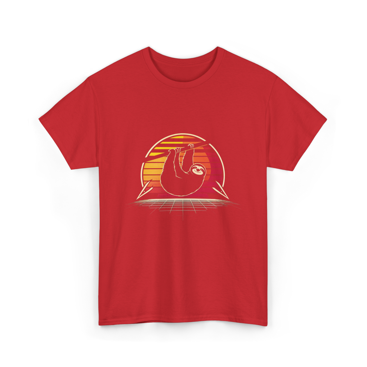 Sloth Vintage Animal Lover T-Shirt - Red