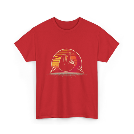 Sloth Vintage Animal Lover T-Shirt - Red