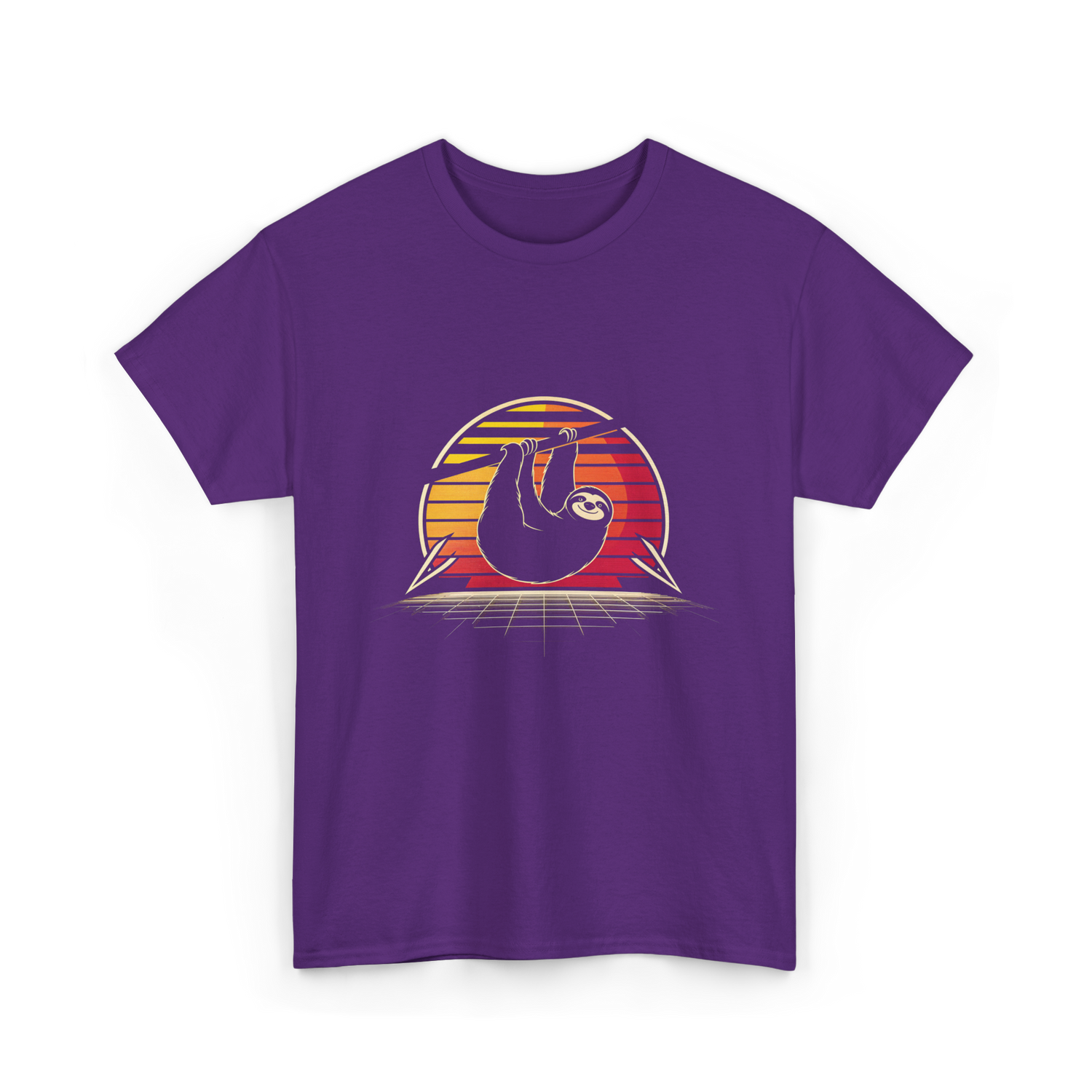 Sloth Vintage Animal Lover T-Shirt - Purple