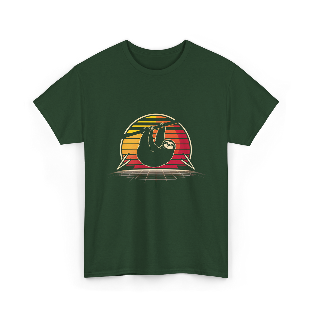 Sloth Vintage Animal Lover T-Shirt - Forest Green