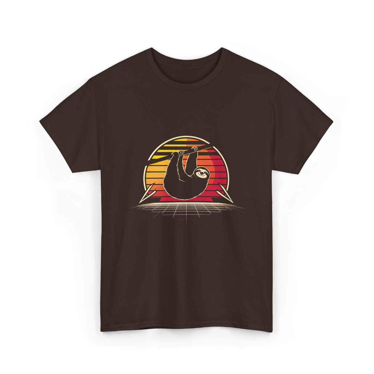 Sloth Vintage Animal Lover T-Shirt - Dark Chocolate
