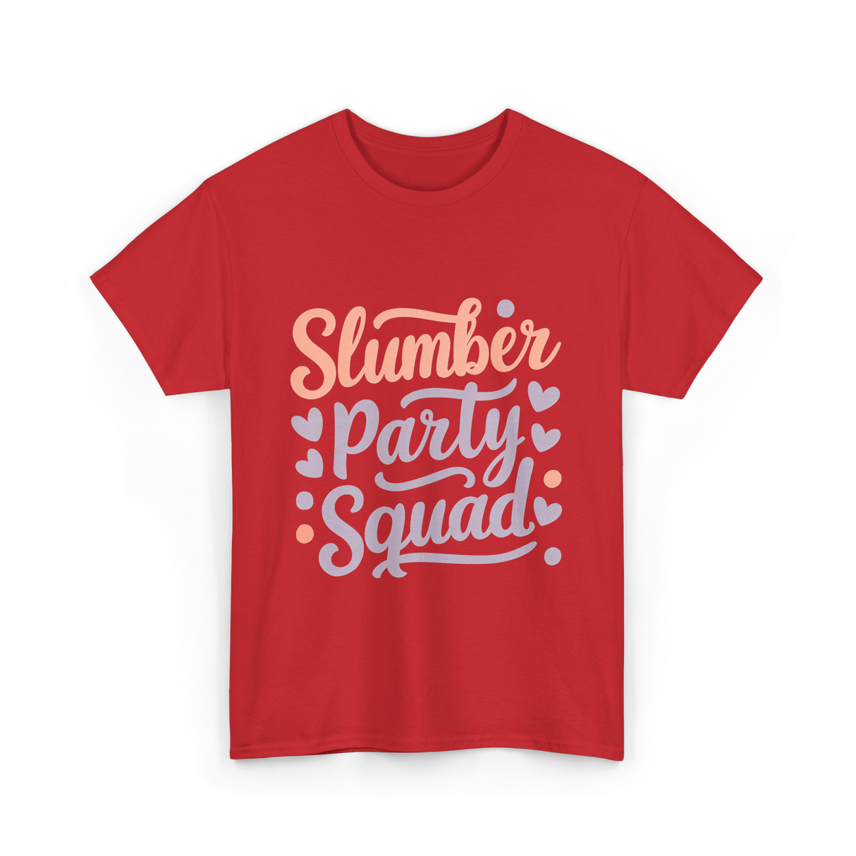 Slumber Party Squad Sleepover T-Shirt - Red