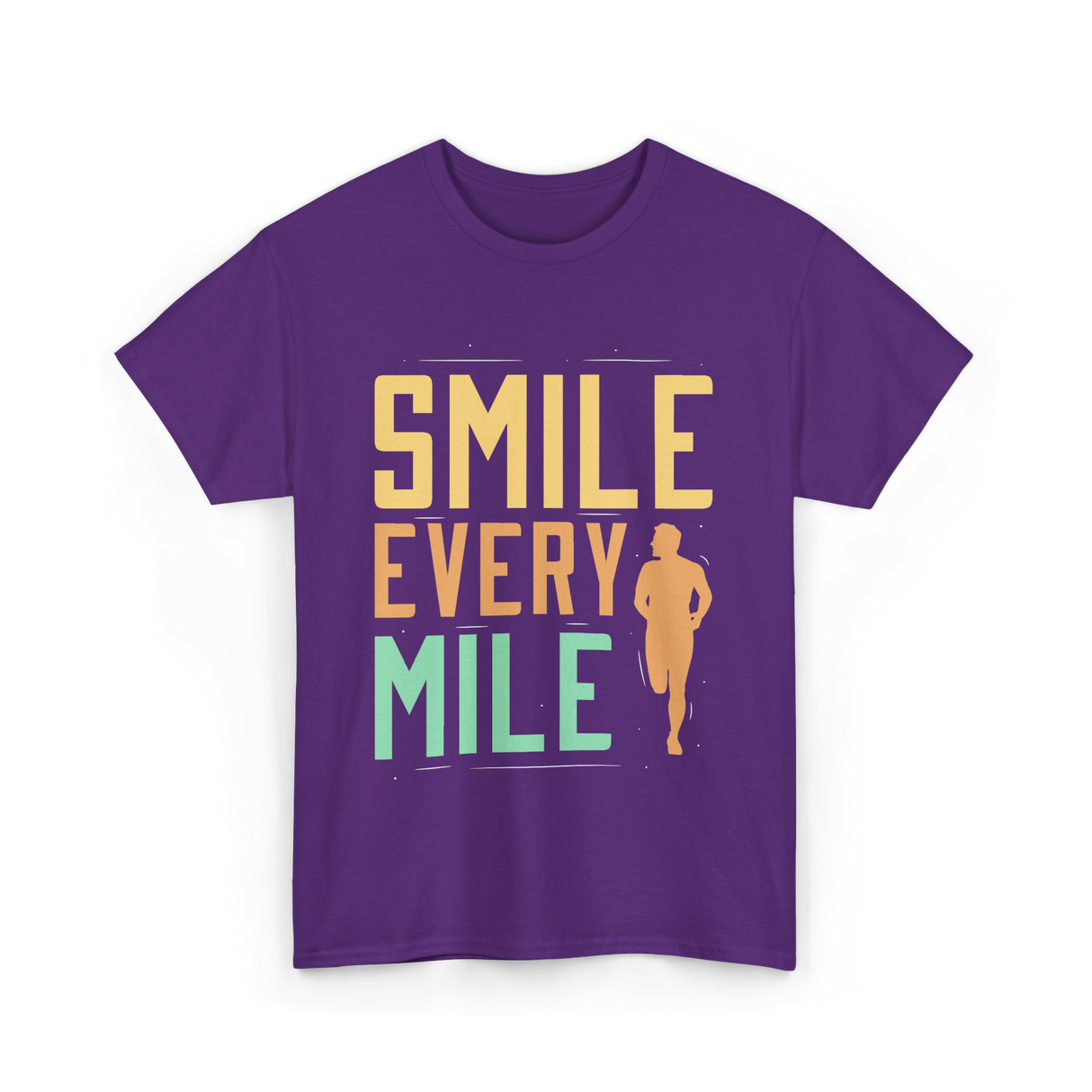 Smile Every Mile Running Jogging T-Shirt - Purple