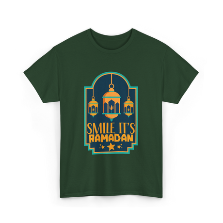 Smile It's Ramadan T-Shirt - Forest Green