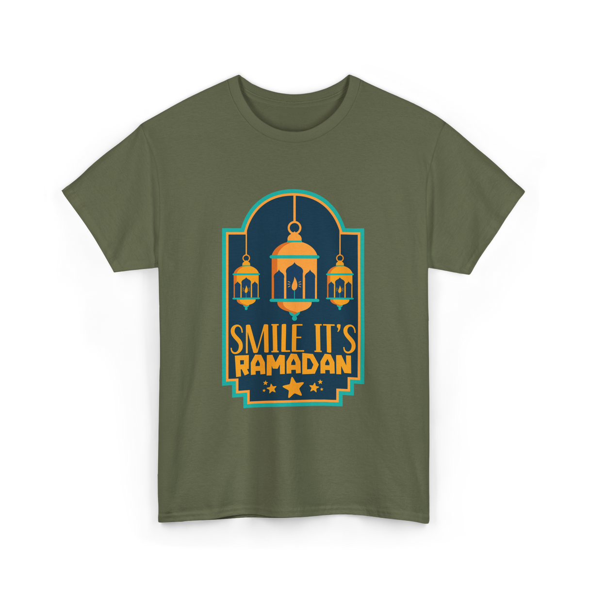 Smile It's Ramadan T-Shirt - Military Green