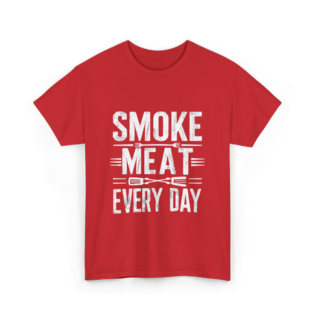 Smoke Meat Every Day Meat T-Shirt - Red