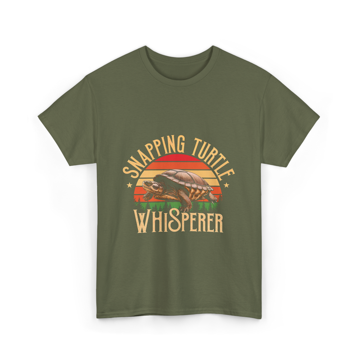 Snapping Turtle Whisperer Snapping Turtle T-Shirt - Military Green