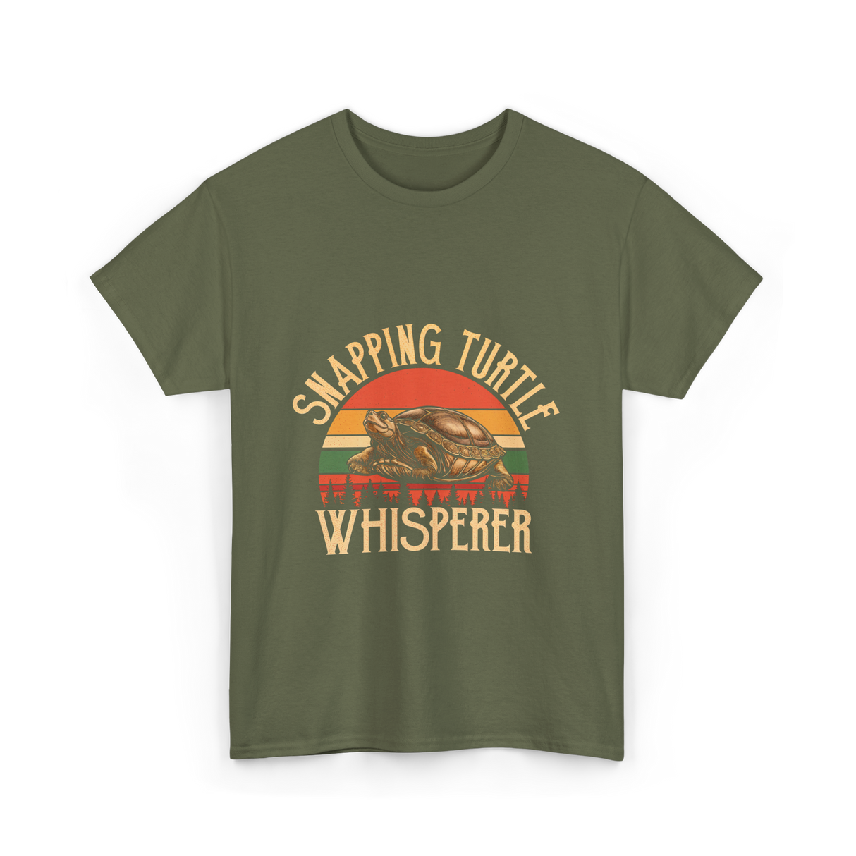 Snapping Turtle Whisperer Turtle Lover T-Shirt - Military Green