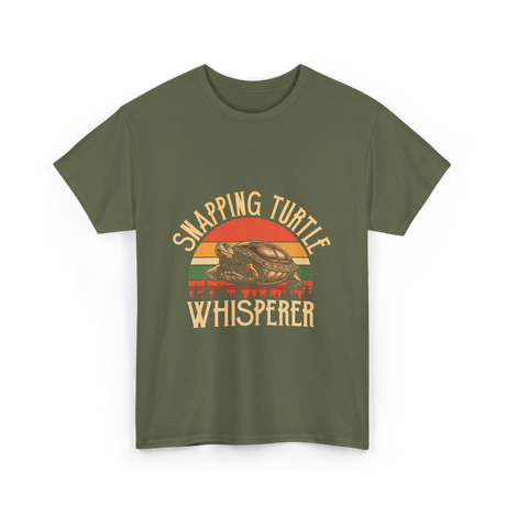 Snapping Turtle Whisperer Turtle Lover T-Shirt - Military Green