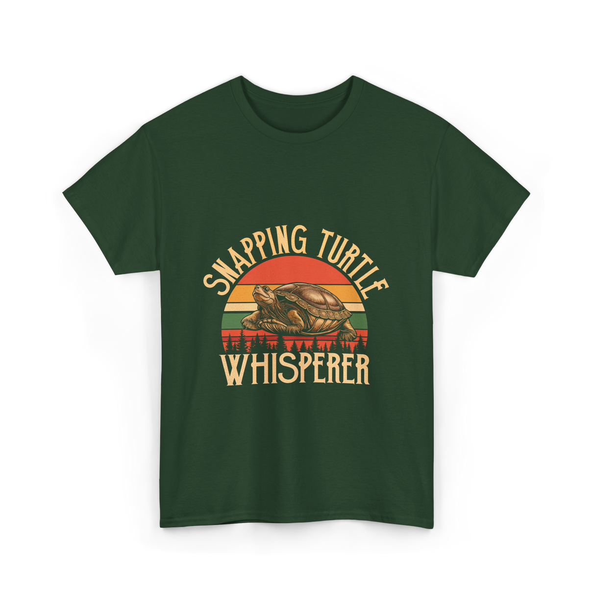 Snapping Turtle Whisperer Turtle Lover T-Shirt - Forest Green