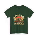 Snapping Turtle Whisperer Turtle Lover T-Shirt - Forest Green