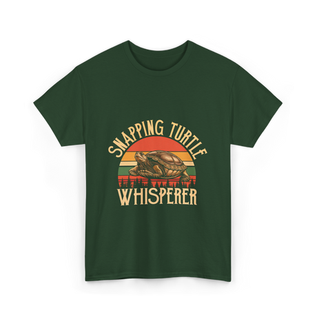 Snapping Turtle Whisperer Turtle Lover T-Shirt - Forest Green