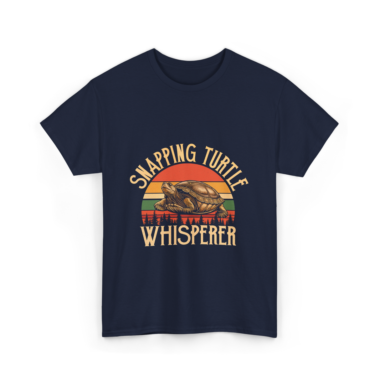 Snapping Turtle Whisperer Turtle Lover T-Shirt - Navy