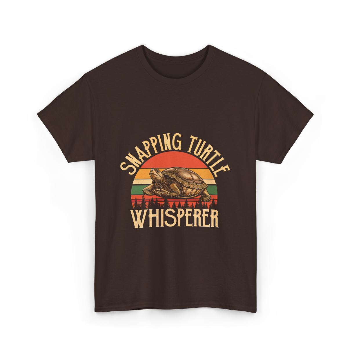 Snapping Turtle Whisperer Turtle Lover T-Shirt - Dark Chocolate