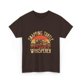 Snapping Turtle Whisperer Turtle Lover T-Shirt - Dark Chocolate