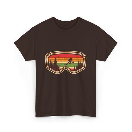 Snowboard Goggles Retro Adventure T-Shirt - Dark Chocolate