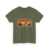 Snowboard Goggles Retro Adventure T-Shirt - Military Green