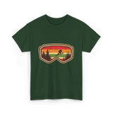 Snowboard Goggles Retro Adventure T-Shirt - Forest Green