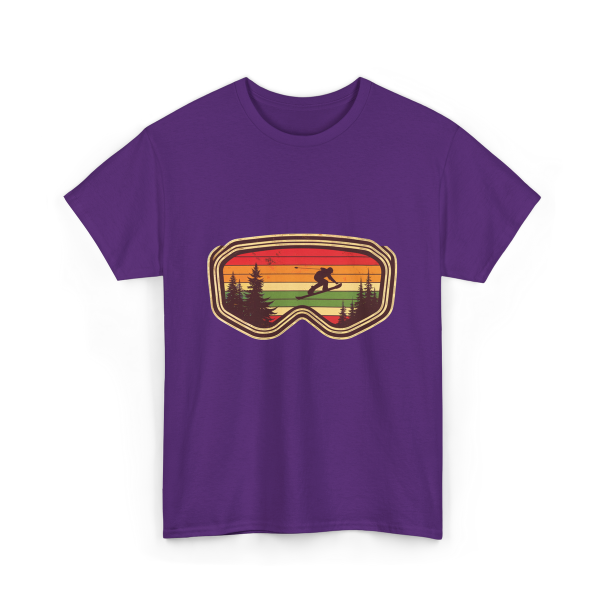 Snowboard Goggles Retro Adventure T-Shirt - Purple