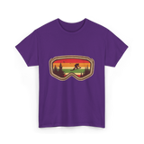 Snowboard Goggles Retro Adventure T-Shirt - Purple