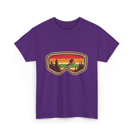 Snowboard Goggles Retro Adventure T-Shirt - Purple