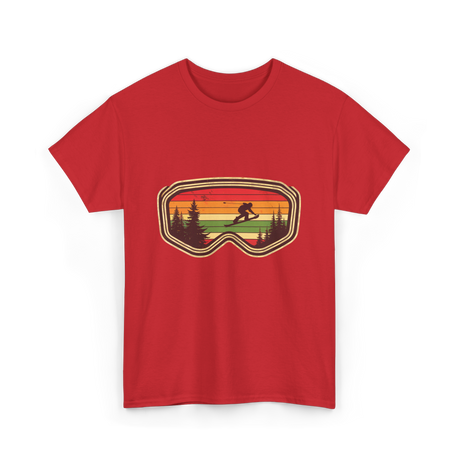 Snowboard Goggles Retro Adventure T-Shirt - Red