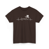 Snowboard Heartbeat Snowboarding T-Shirt - Dark Chocolate