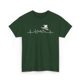 Snowboard Heartbeat Snowboarding T-Shirt - Forest Green