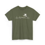 Snowboard Heartbeat Snowboarding T-Shirt - Military Green