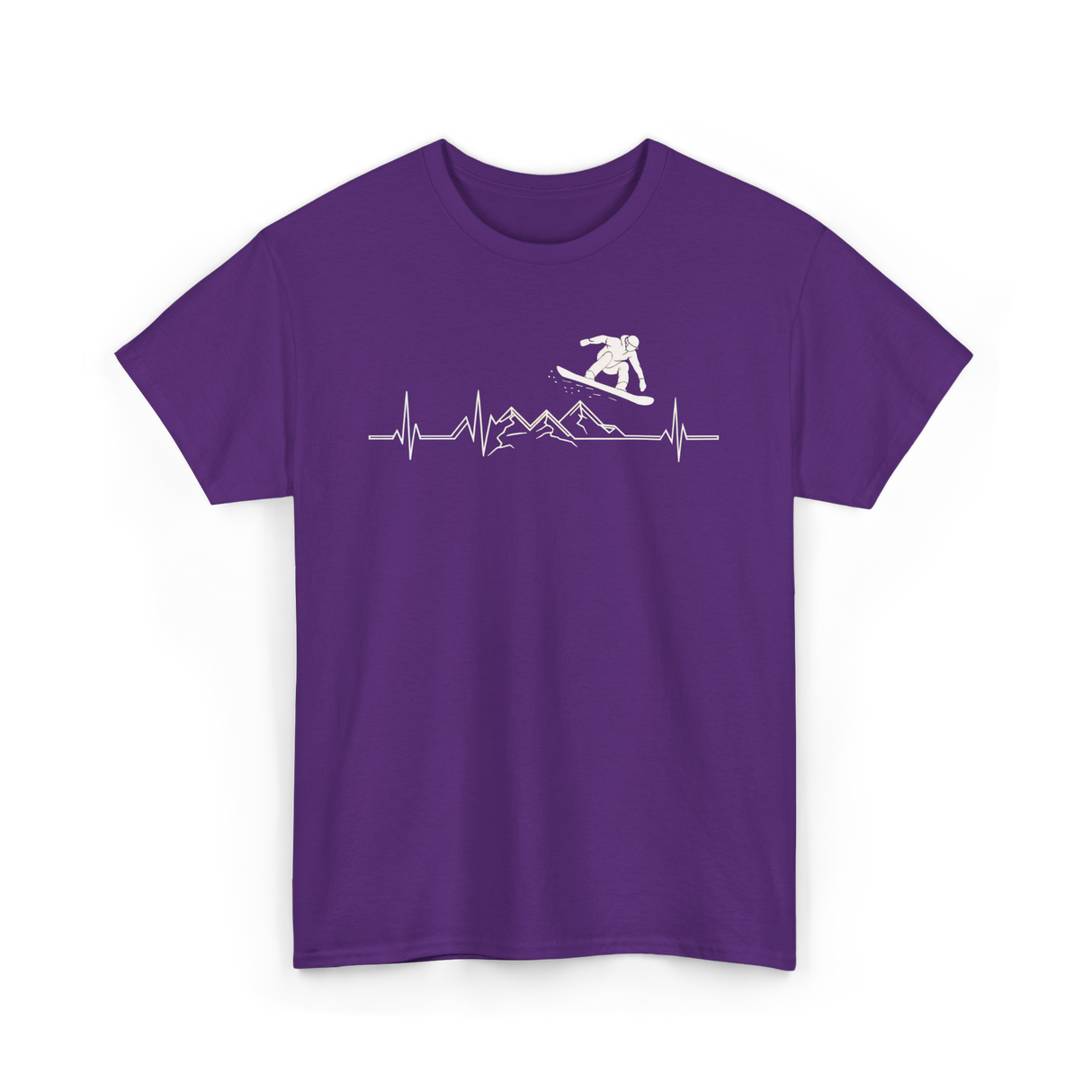 Snowboard Heartbeat Snowboarding T-Shirt - Purple