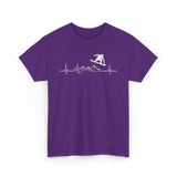 Snowboard Heartbeat Snowboarding T-Shirt - Purple