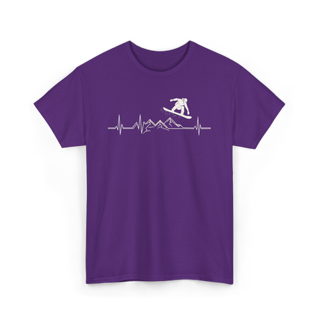 Snowboard Heartbeat Snowboarding T-Shirt - Purple