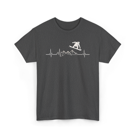 Snowboard Heartbeat Snowboarding T-Shirt - Dark Heather