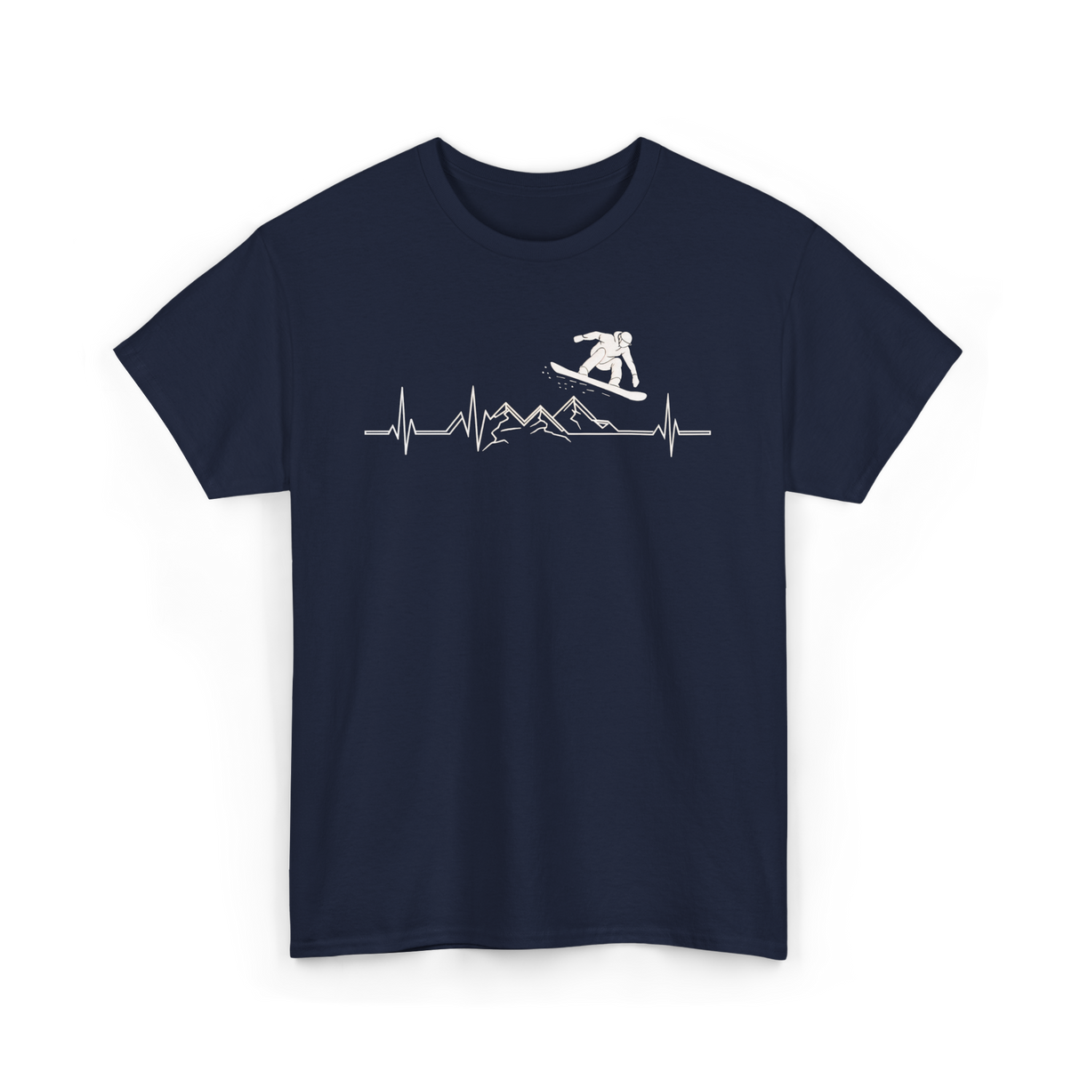 Snowboard Heartbeat Snowboarding T-Shirt - Navy