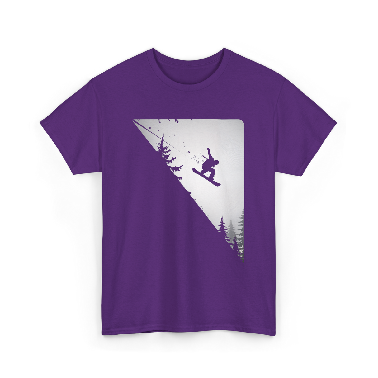 Snowboarder Jumping Snowboarding Adventure T-Shirt - Purple