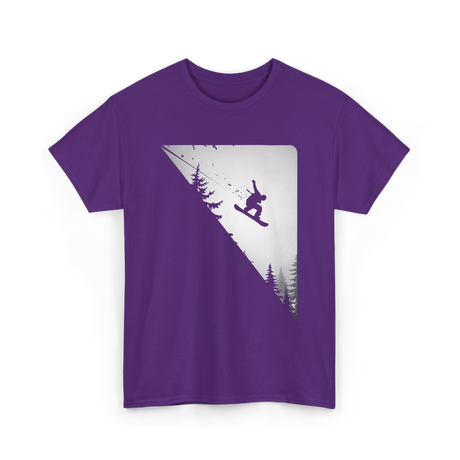 Snowboarder Jumping Snowboarding Adventure T-Shirt - Purple