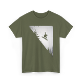 Snowboarder Jumping Snowboarding Adventure T-Shirt - Military Green