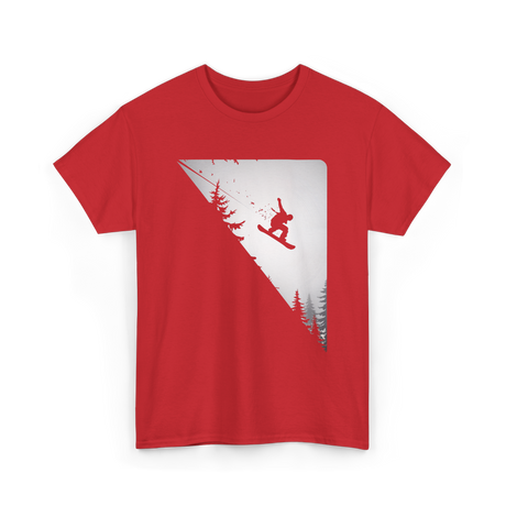 Snowboarder Jumping Snowboarding Adventure T-Shirt - Red