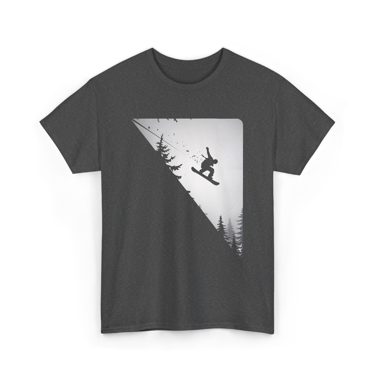 Snowboarder Jumping Snowboarding Adventure T-Shirt - Dark Heather