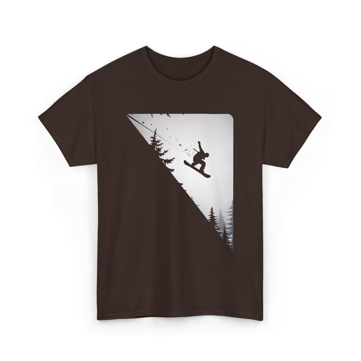 Snowboarder Jumping Snowboarding Adventure T-Shirt - Dark Chocolate