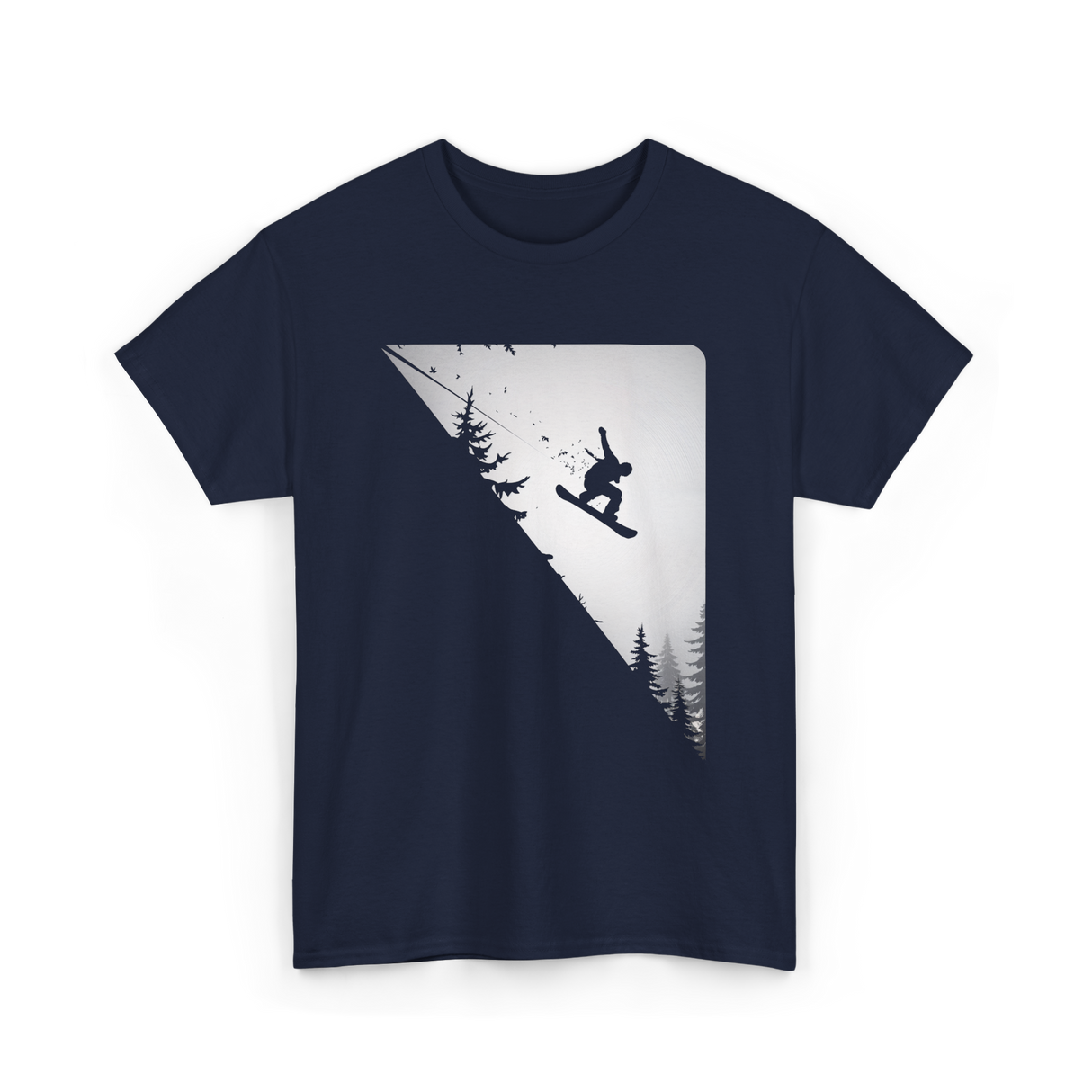 Snowboarder Jumping Snowboarding Adventure T-Shirt - Navy